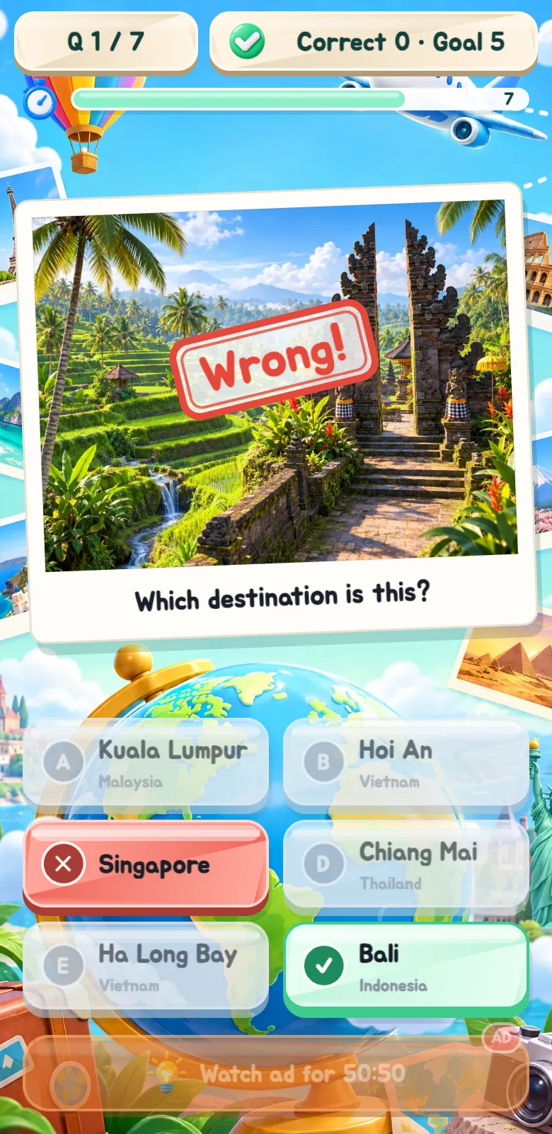 Tangkapan skrin Kuiz Teka Destinasi 3